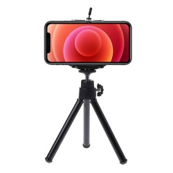 Basey Tripod Smartphone Camera Houder - Statief Telefoon En Camera - Tripod Universeel Aluminium - Zwart